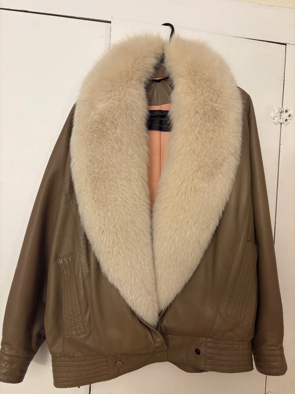 Vintage Fox Fur Leather Jacket
